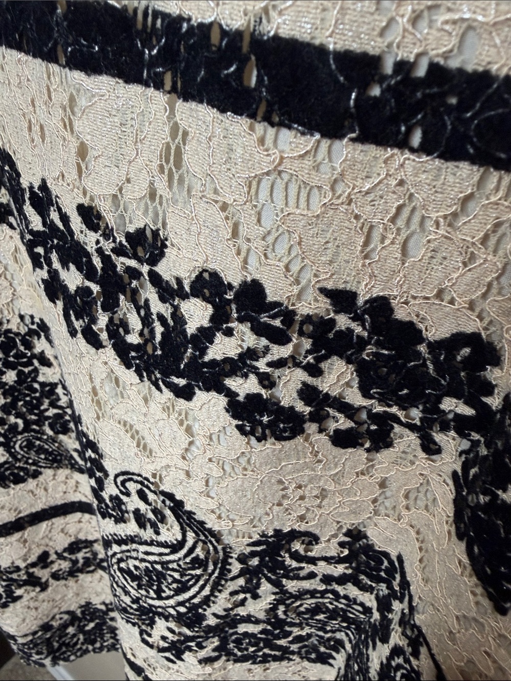 Kay Unger Black White Paisley Lace Cocktail Dress Size 6 - Picture 5 of 8